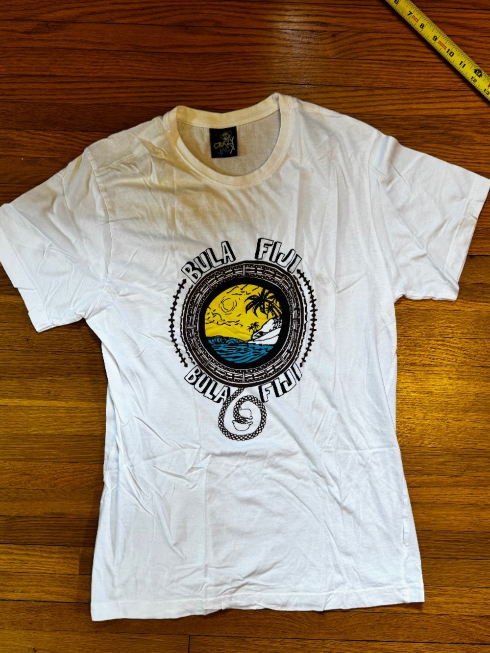 Bula Fiji White T-Shirt Size Large / Medium